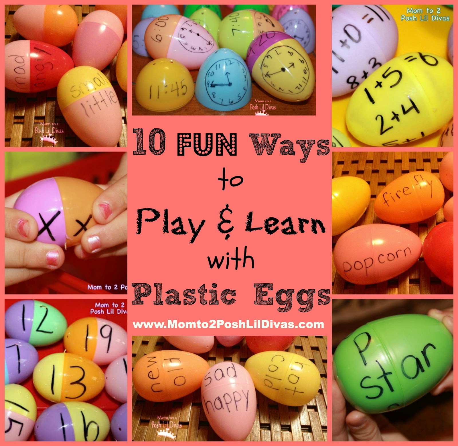 Mom to 2 Posh Lil Divas 10 Ways to Use Plastic Eggs for Learning with Kids