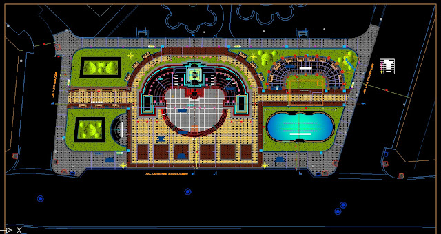 Plan d'architecte de parc public Plan+Architectural+d'un+parc+public+dwg