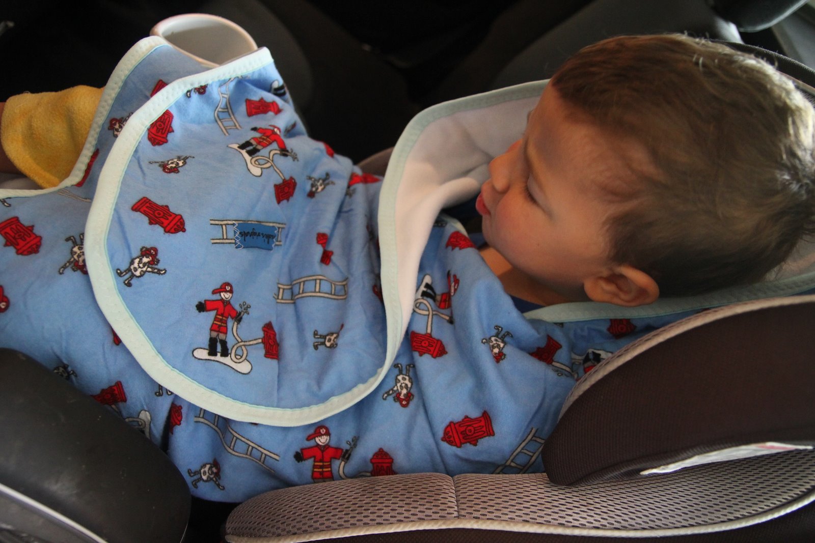 Nicolle's Originals Car Seat Blanket (for under child) from Running with Scissors' Blog