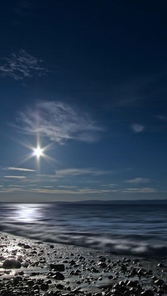 Shining Sun Over Sea  Android Best Wallpaper