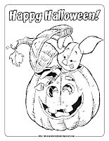 halloween coloring pages piglet carving pumpkin