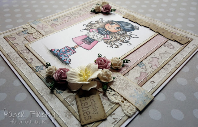 Cosy winter birthday card featuring Winter Warmth by Time for Tea Designs