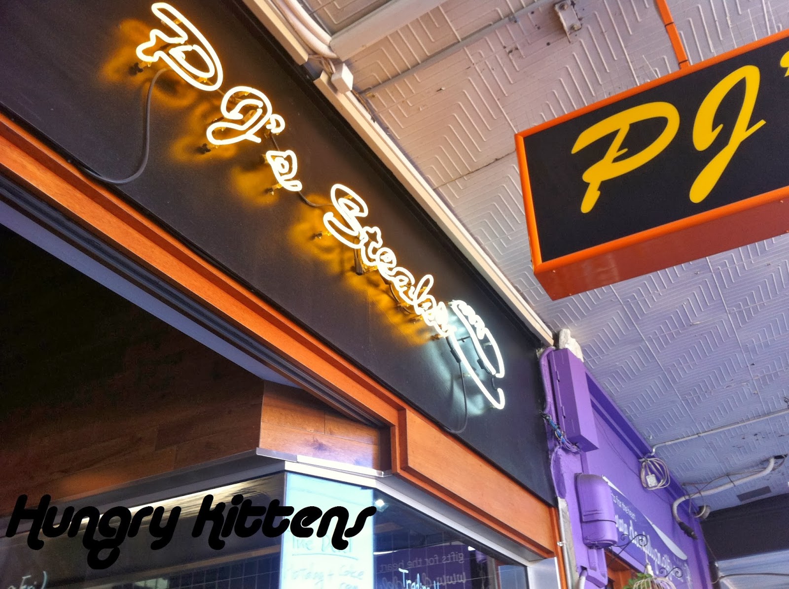 Hungry Kittens PJ Steaks for Lunch