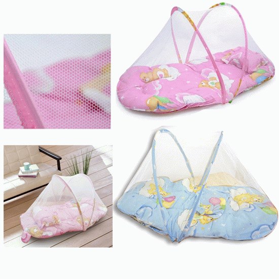 Kids Station Folding Baby bed net with pillow