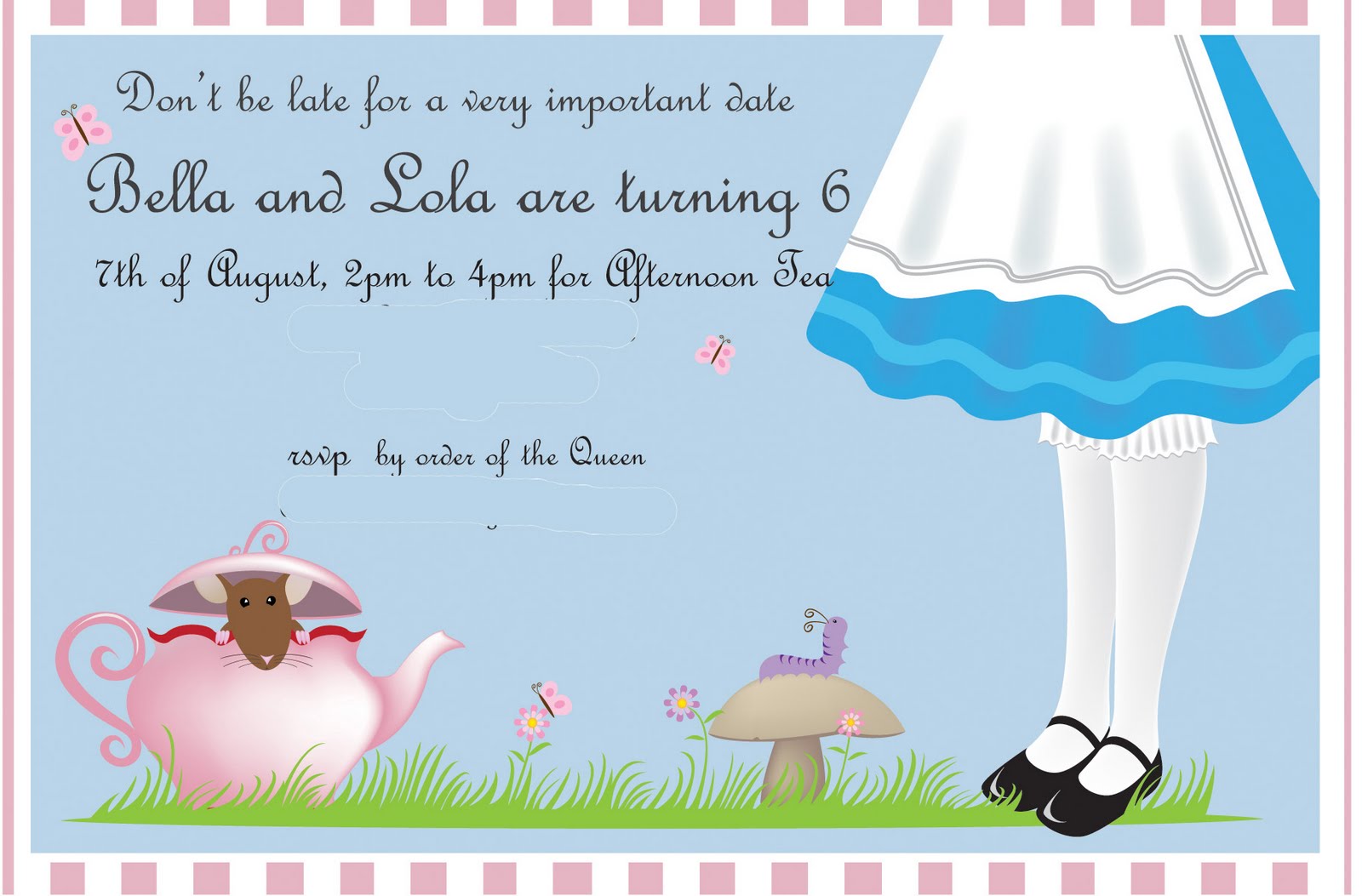 alice in wonderland invitation template free