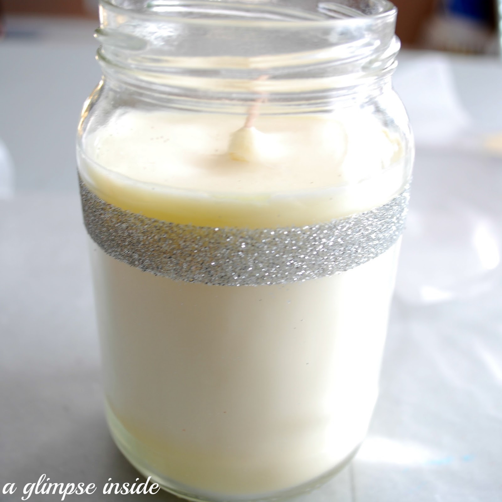 A Glimpse Inside Ombre Glittered Candle Tutorial