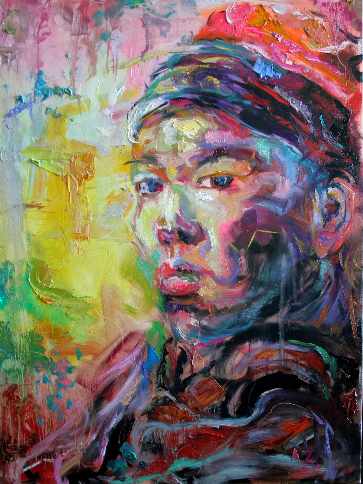 Self Portrait - Oil Painting 40 X 30 by Texas Artist Anton Zhou
