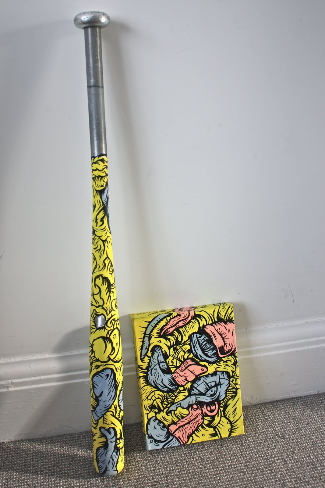 What I've been doing... Illustrated Baseball bat and painting
