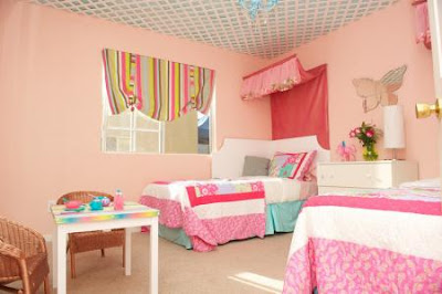 habitación juvenil rosa
