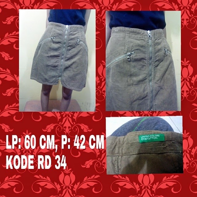 kyl second stuff rok mini bahan coldore warna coklat kyl second stuff rok mini bahan coldore warna coklat