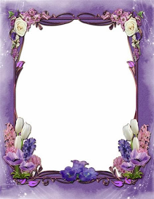 Marco para fotos al estilo floral de color purpura
