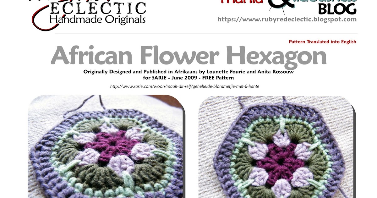RubyRed Eclectic: FREE Pattern - African Flower Hexagon ...