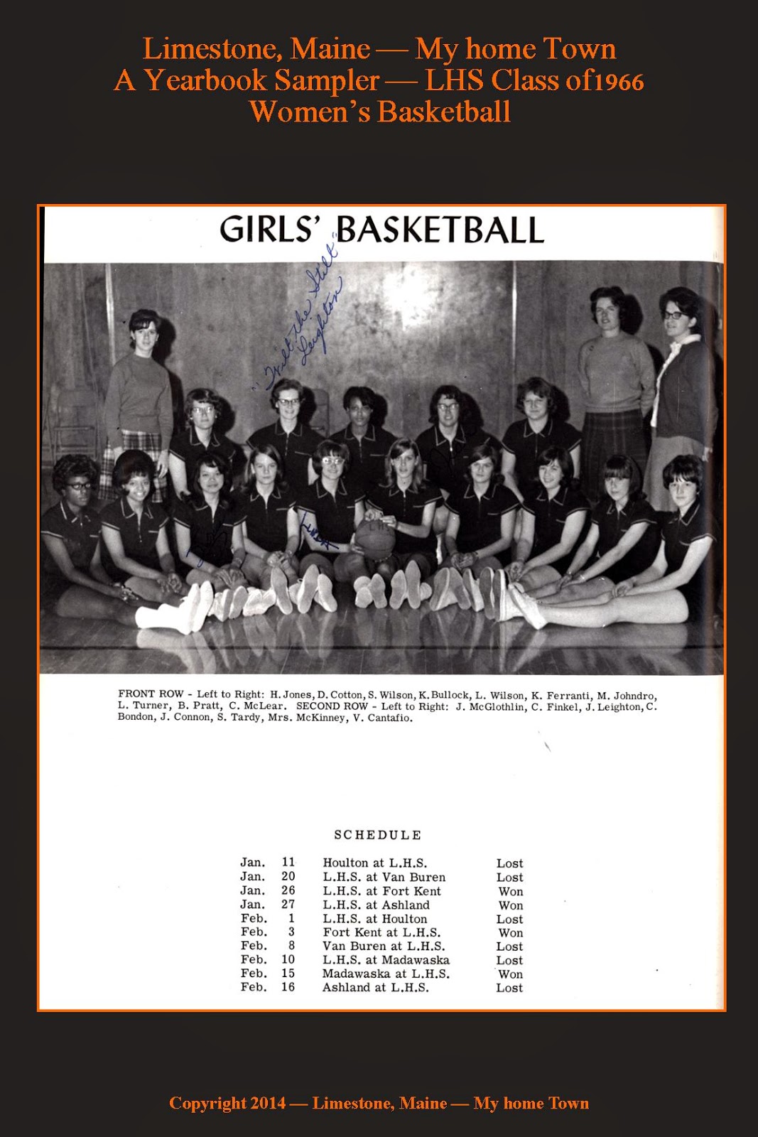 Limestone, Maine My Home Town Limestone High School Class of