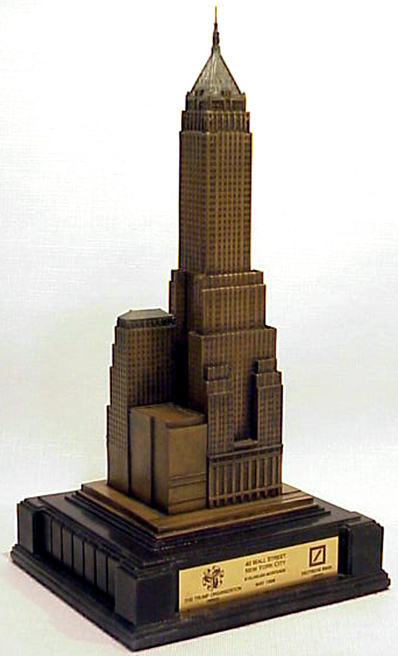 Building Collector Trump's 40 Wall Street Souvenir Building Replica