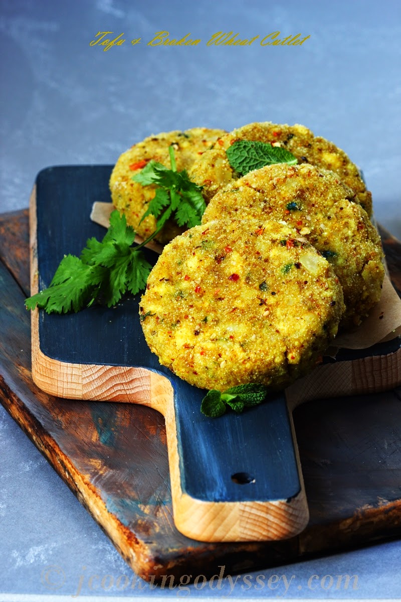 Jagruti's Cooking Odyssey Tofu and Broken wheat Cutlet Tofu Dalia Cutlet