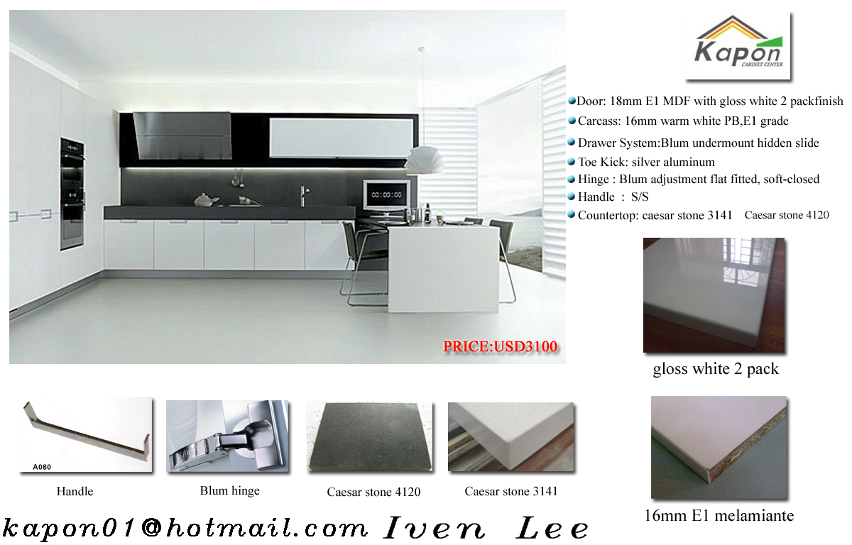 How to price kitchen cabinets Door : 18mm MDF with one side 2 pack paint finish