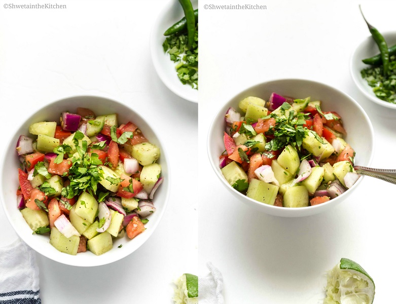 Shweta in the Kitchen Kachumber Indian Spiced Onion Tomato Cucumber