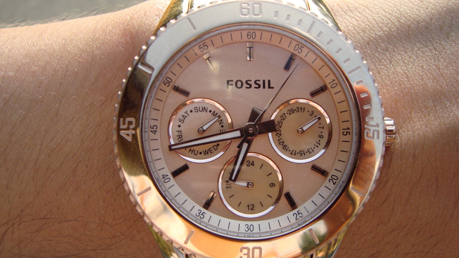 Star Light Star Bright Fossil Stella Multifunction Rose Gold Tone