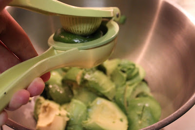 Squeezing lime juice