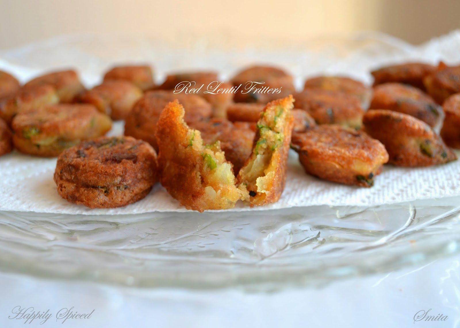 Happily Spiced Red Lentil Fritters