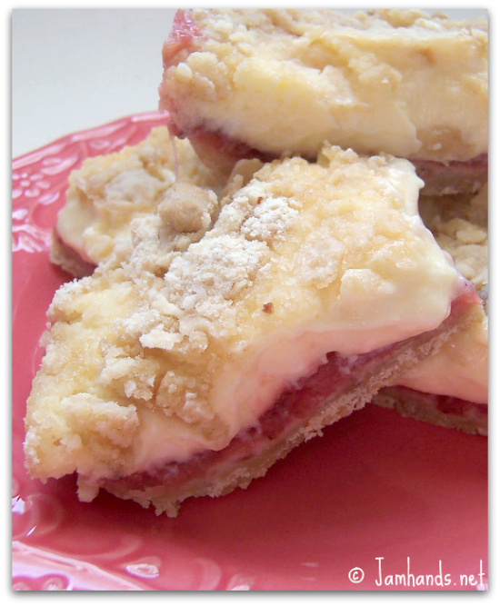 Jam Hands Strawberry Cheesecake Squares