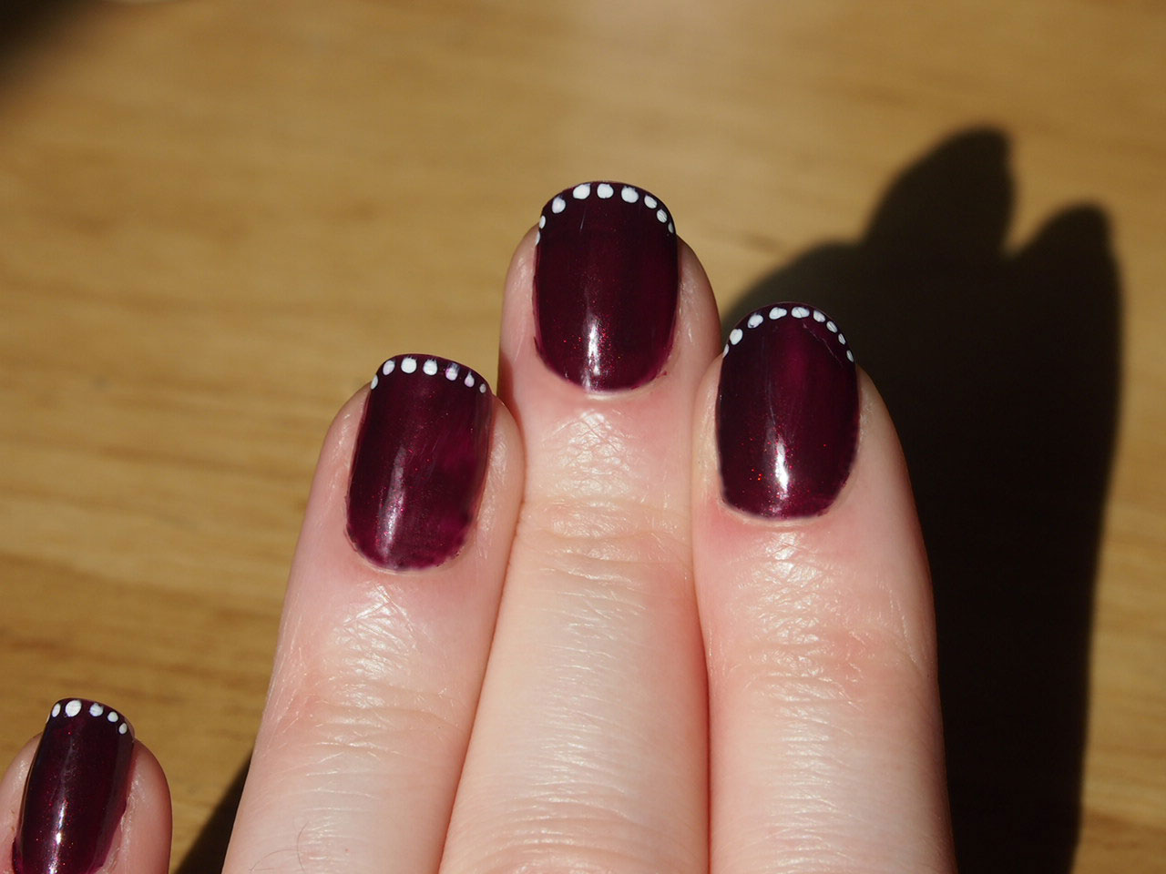 Make Up by Diana Blackberry Nails with white spots