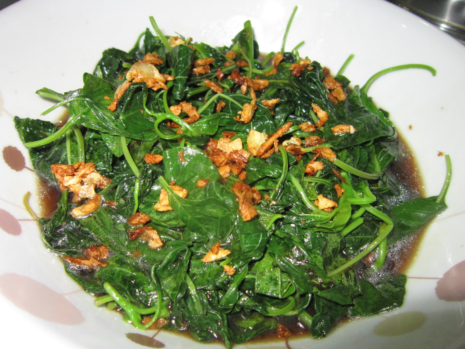 STIR FRIED SPINACH in OYSTER SAUCE