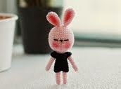 Tiny Bunny Doll: - Height of doll 4.5 cm (without ear) - Made of 100 % cotton crochet thread