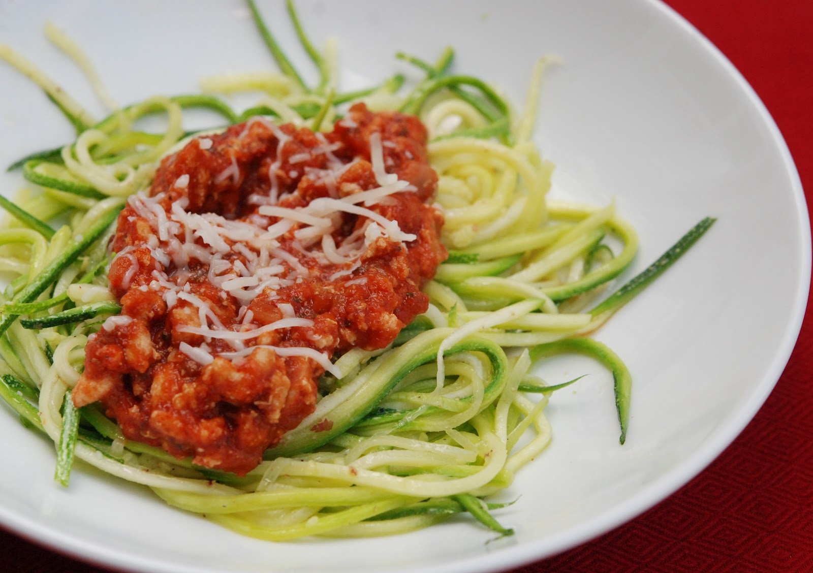 marys bites Zucchini Spaghetti with Meat Sauce
