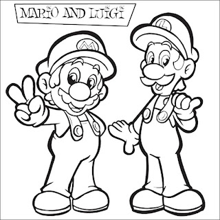 mario brothers coloring pages