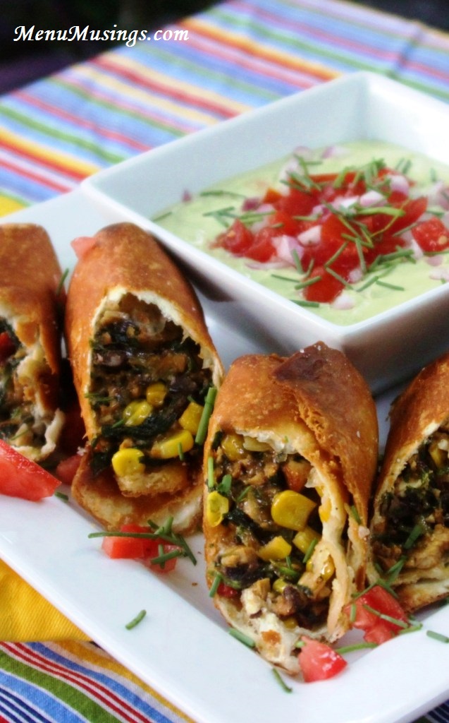 southwestern egg rolls eggrolls avocado sauce dipping ranch recipe southwest mom step chili tutorial mexican tbsp recipes corn chicken minced