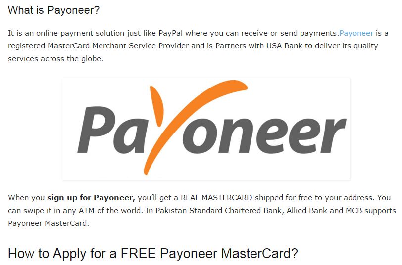 Paypal and Payoneer in English