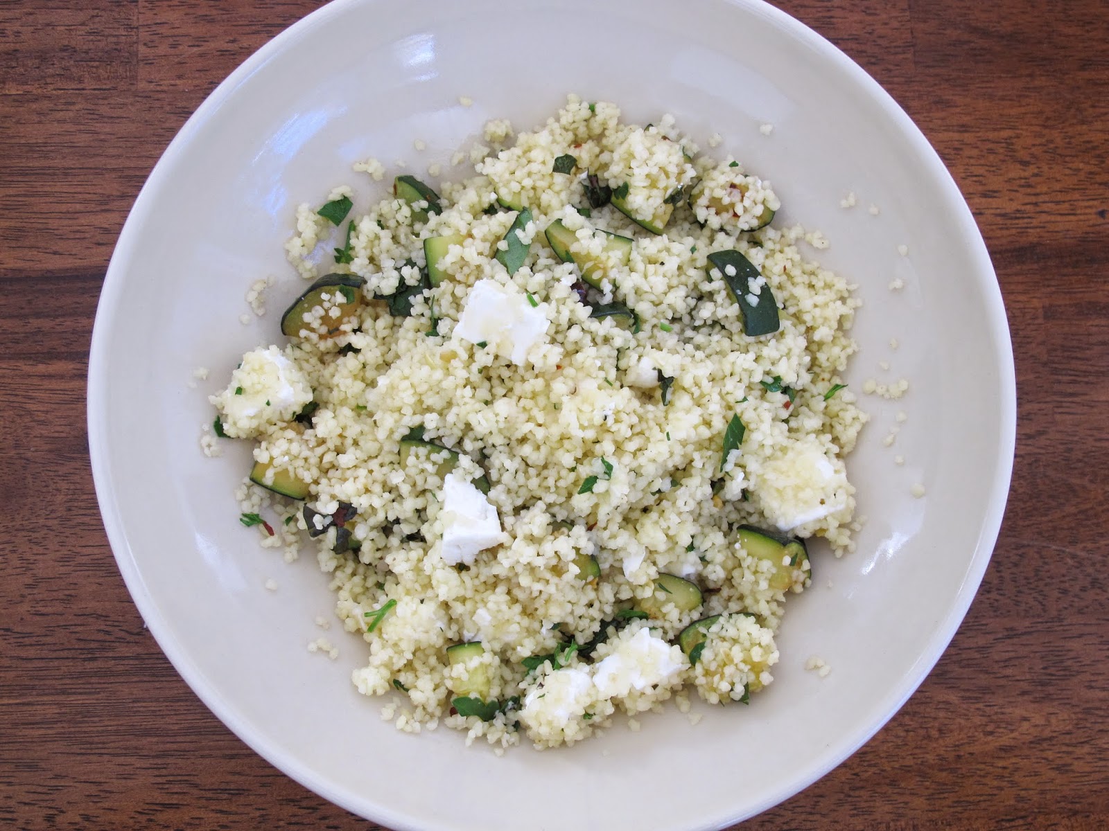 Kitchen Sink Diaries Couscous with Zucchini & Feta