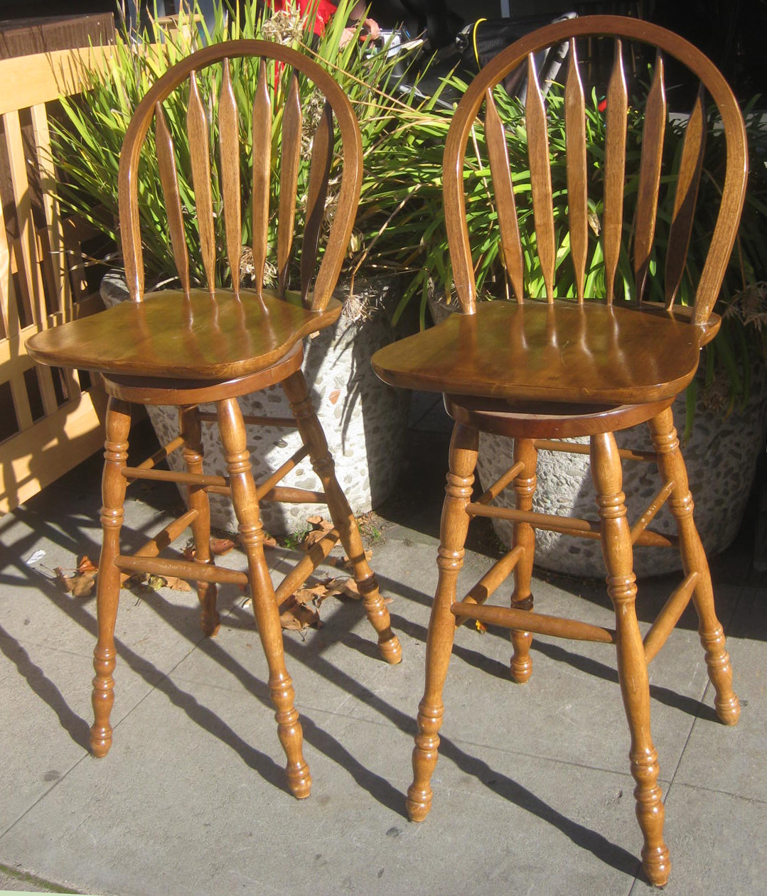 UHURU FURNITURE & COLLECTIBLES SOLD Pair of Windsor Bar Stools 50