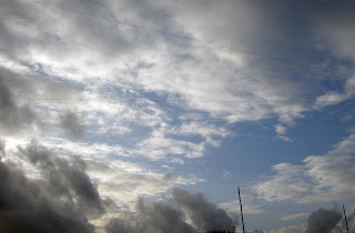 Clouds, Sky ,Sun, Evening, Scene