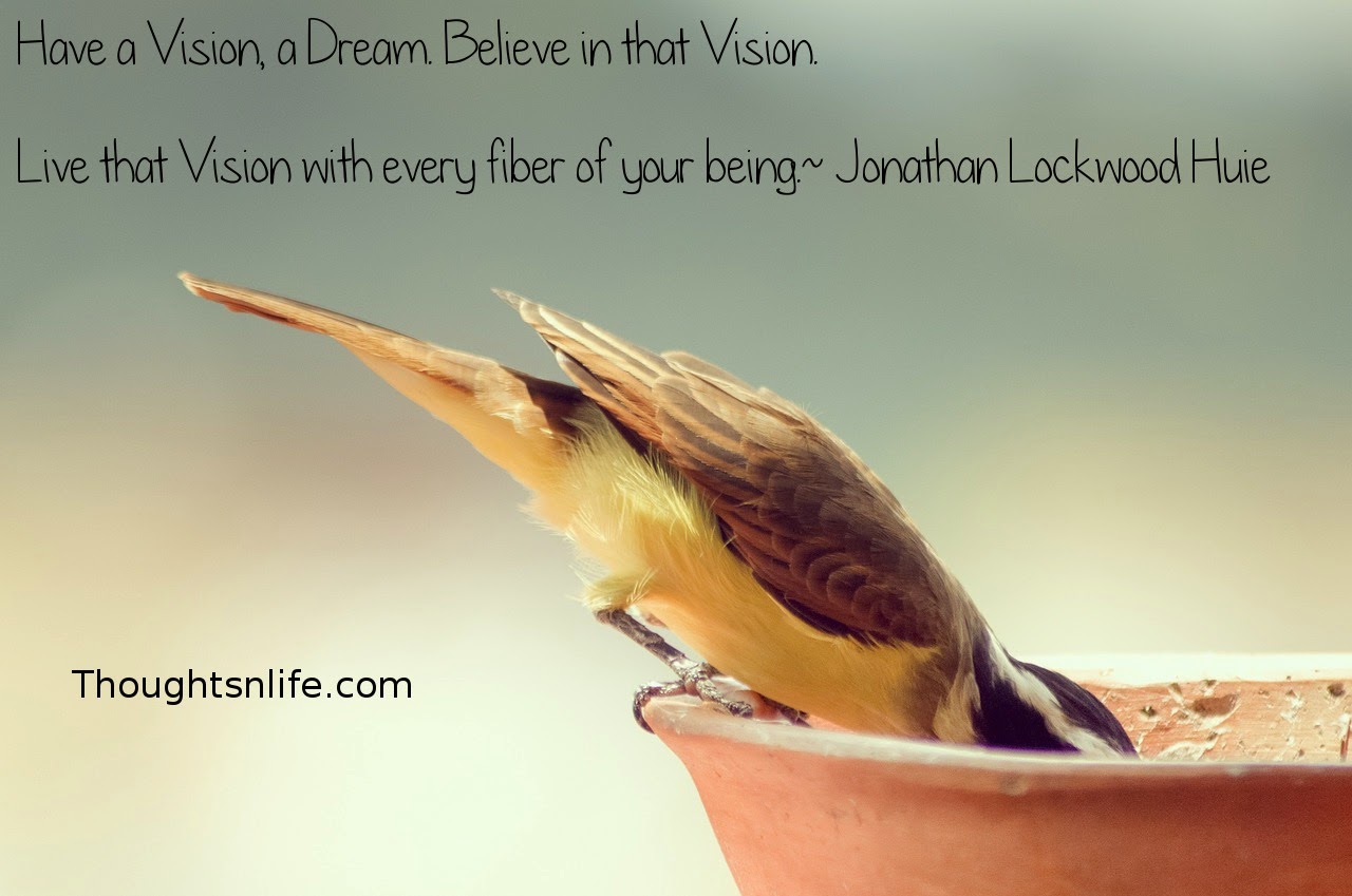 Thoughtsnlife.com: Have a Vision, a Dream. Believe in that Vision. Live that Vision with every fiber of your being. - Jonathan Lockwood Huie