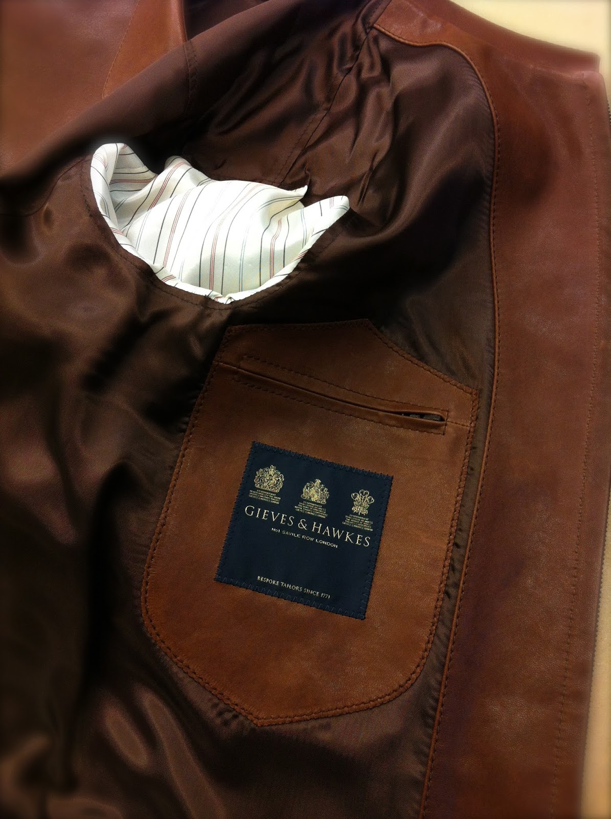 DAVIDE TAUB Bespoke Leather Bomber Jacket, in Cognac LambNappa Final Pictures, 2013