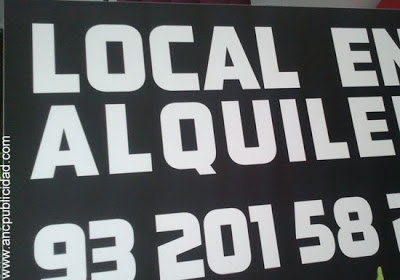 cartel de PVC y vinilo