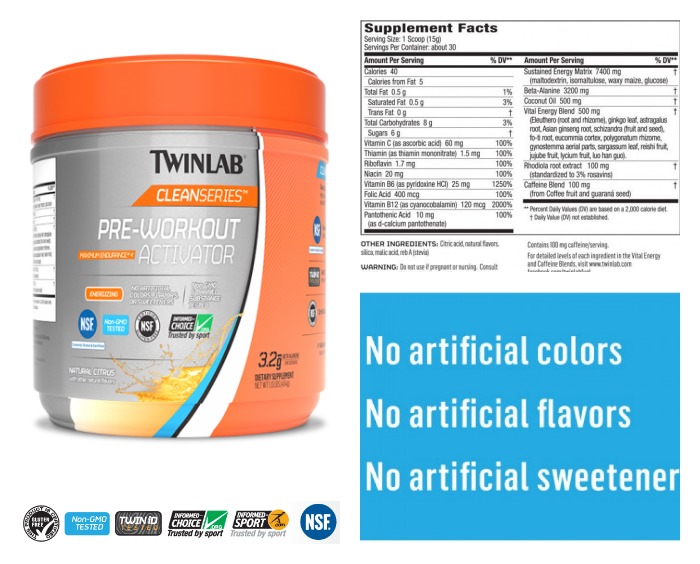 Twinlab {Clean Series} PreWorkout Activator is great for