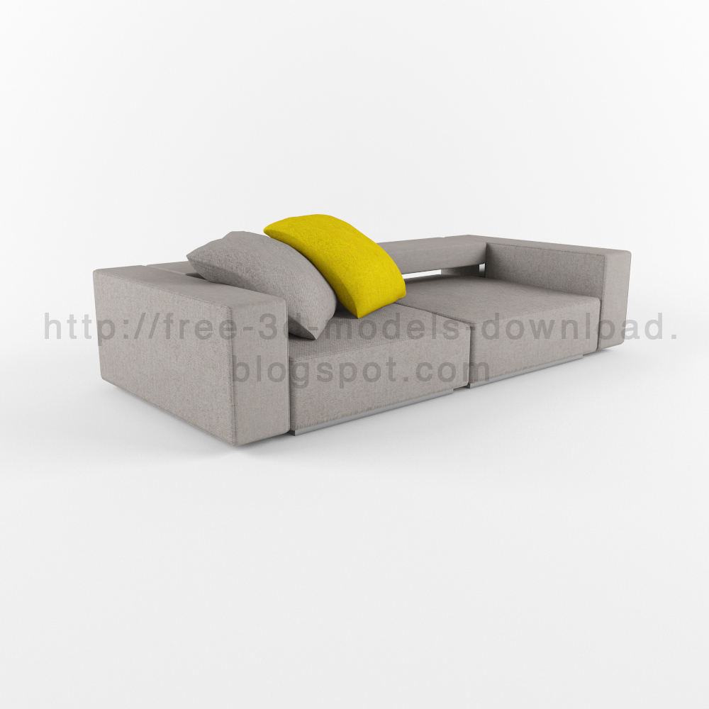 3d модель, 3d model, Andy, b&b, free download, furniture, grey, Italia, sofa, yellow, диван, скачать бесплатно