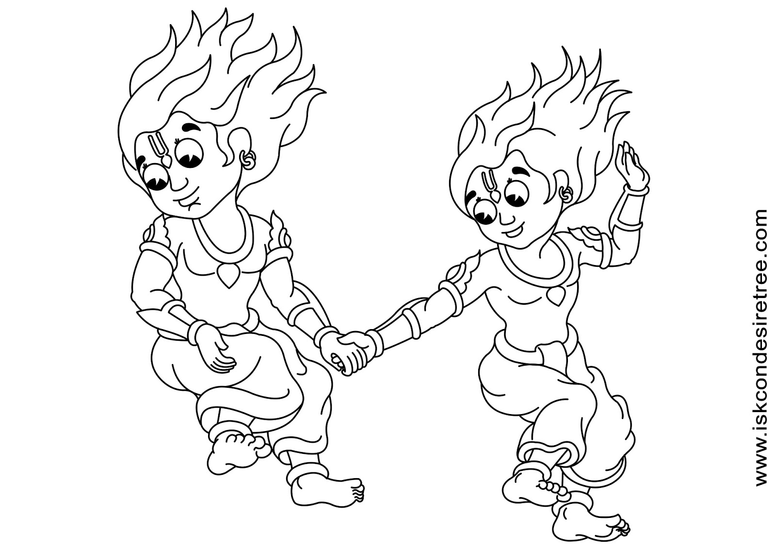 Line Art Krishna : Bhagavat chintan das bhikaji sri krishna balarama line