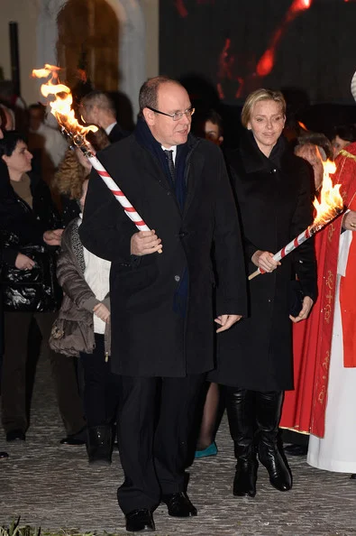 Prince Albert and Princess Charlene attended the Sainte-Devote ceremony in Monaco.