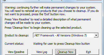 cleanup tool net framework