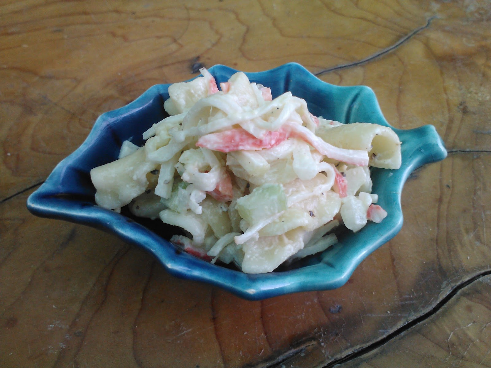 chibi chomps Macaroni Salad with Imitation Crab