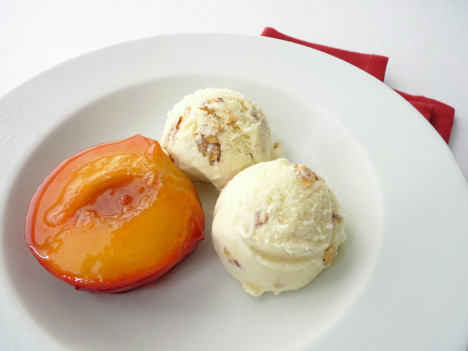 pastry studio Honey Almond Ice Cream with Peaches
