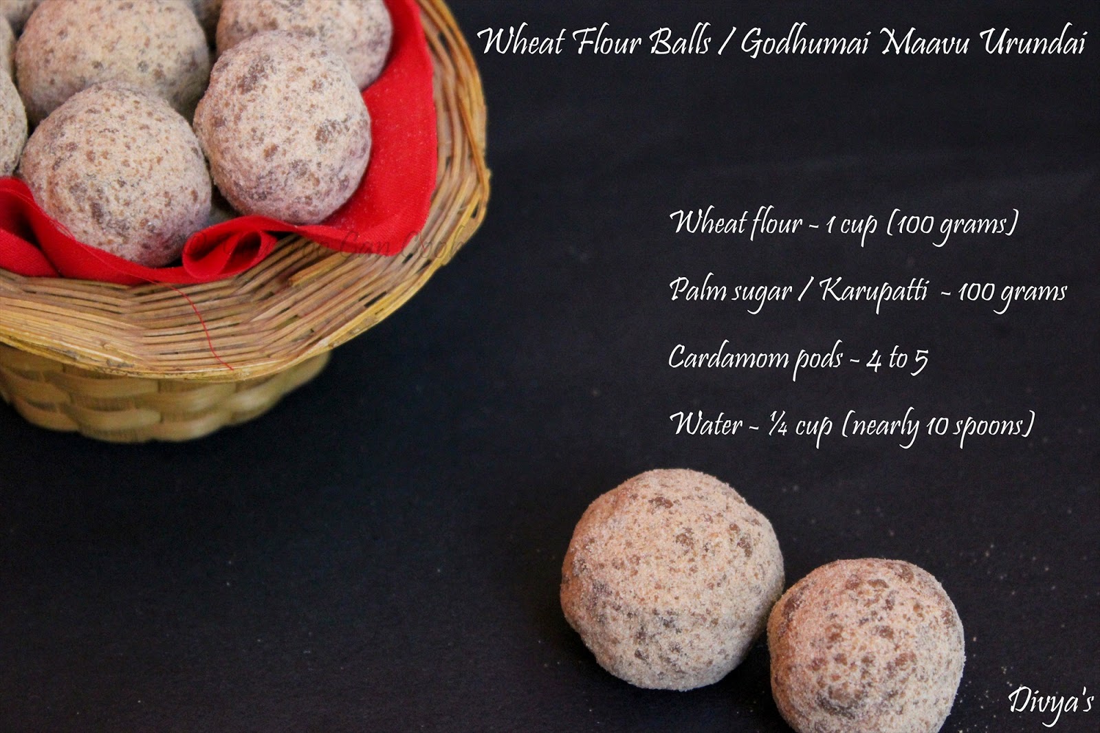 Wheat Flour Balls Godhumai Maavu Urundai Healthy Indian Snack Low