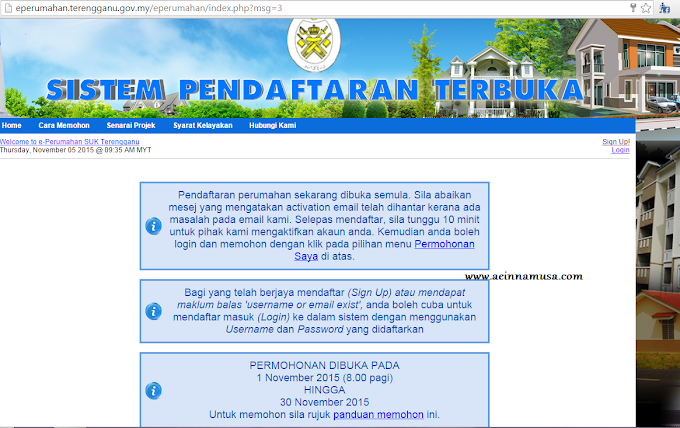 Rakyat Terengganu, Jom Mohon Rumah Mampu Milik Sekarang (sehingga Nov 2015 shj)!