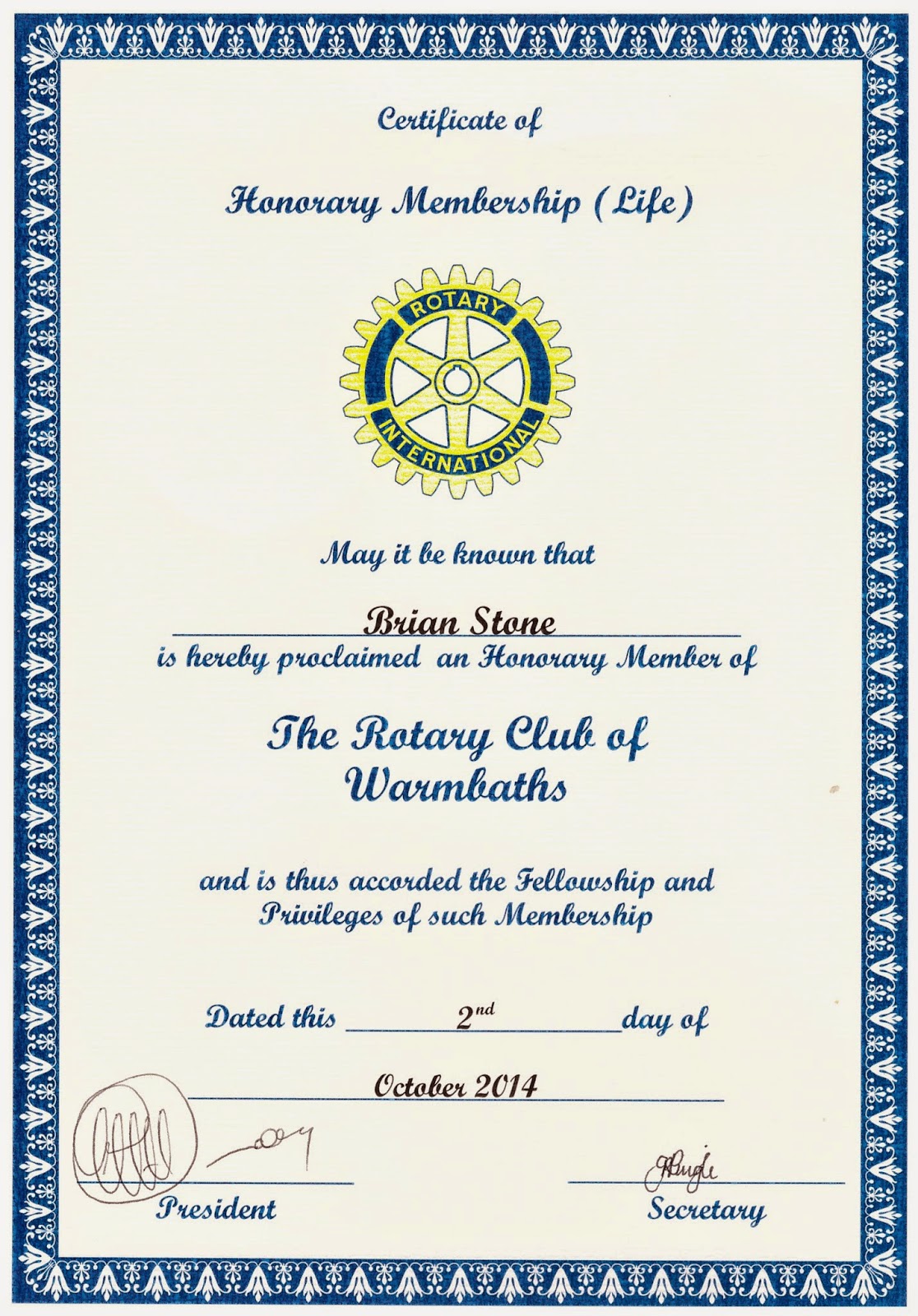 We play a part in helping local Rotary Club to trace last surviving