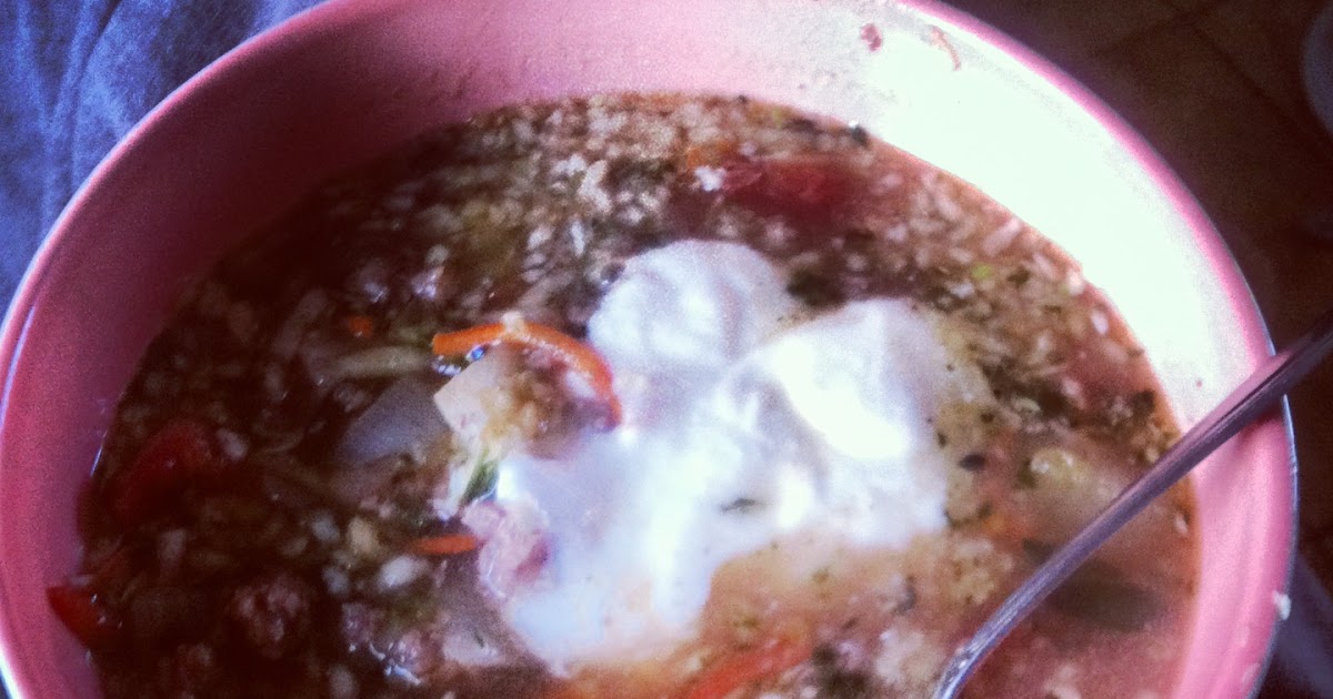 Blossoms and bundles Ground Beef and Sauerkraut soup