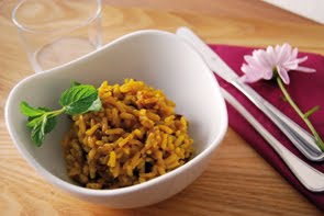 Risotto giallo con uva crespina